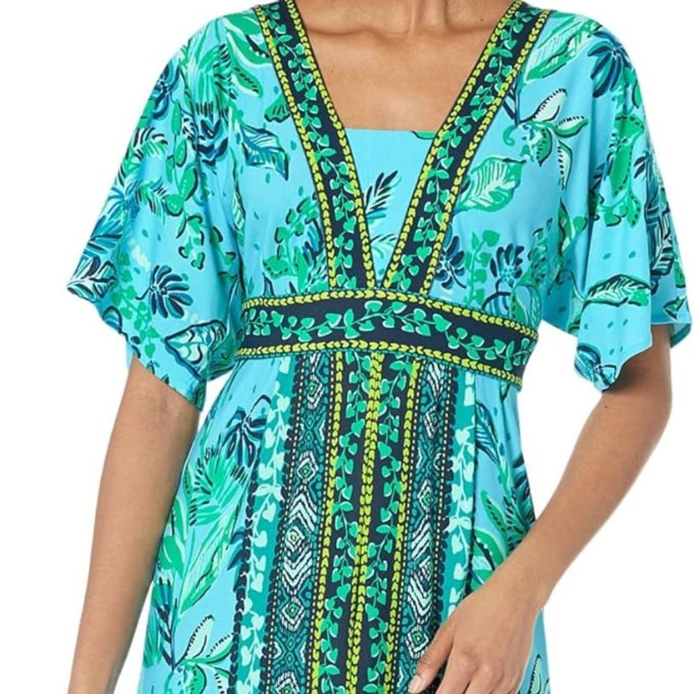Lilly Pulitzer Elia Blue Elbow Sleeve Maxi